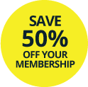 Save Save 50% off your membership