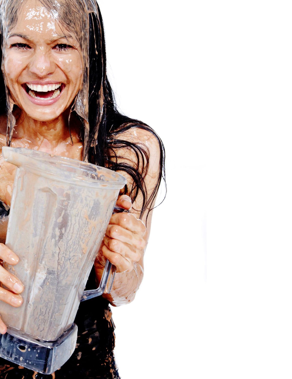 Tess Covered In Smoothie