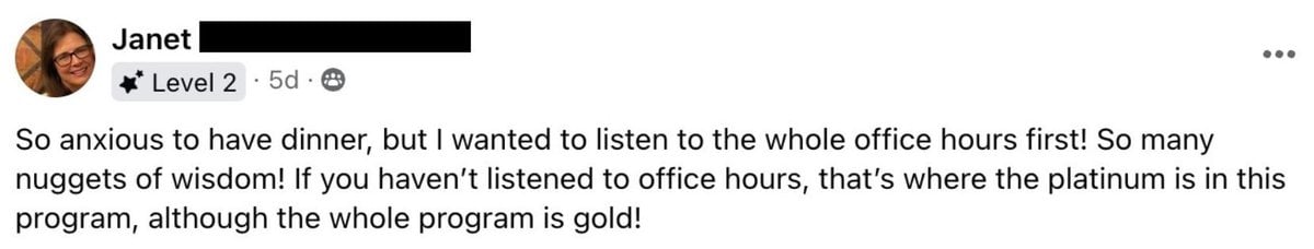 Facebook Screenshot Testimonial - 1 Facebook Screenshot Testimonial - 1