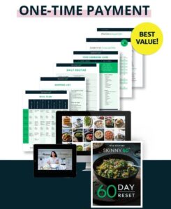 Skinny60 60-Day Reset program with meal plans, recipes, and nutrition guides one time payment