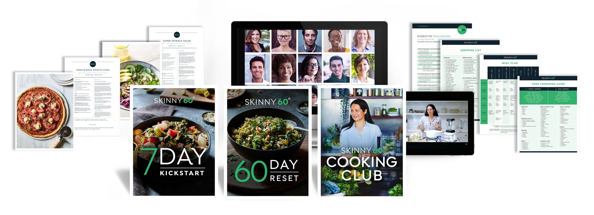 Skinny 60 Programs 7 Day Kickstart, 60 Day Reset, Cooking Club montage