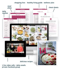 Decadent Detox 14 Day Guided Cleanse program with meal plans, recipes, and nutrition guides
