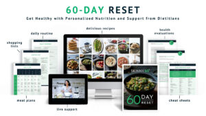 60 Day Menopause Reset . Get Healthy with Personalized Nutrition and Support from Dietitians. Comes with shopping lists, daily routines, delicious recipes, health evaluations, cheat sheets, live supports, and meal plans