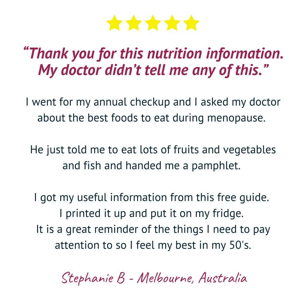Stephanie Menopause Guide Testimonial Stephanie Menopause Guide Testimonial
