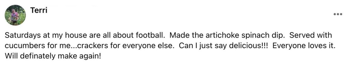 Facebook Screenshot Testimonial - 1